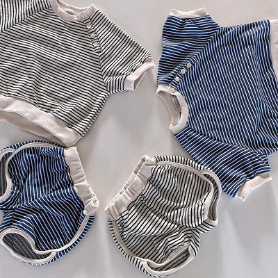 Baby Striped Shorts Set Toddler Baby Two-piece Set