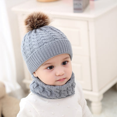Baby Warm Woolen Cap Toddler Hat Baby Girls Boys Winter Warm Knitted Wool