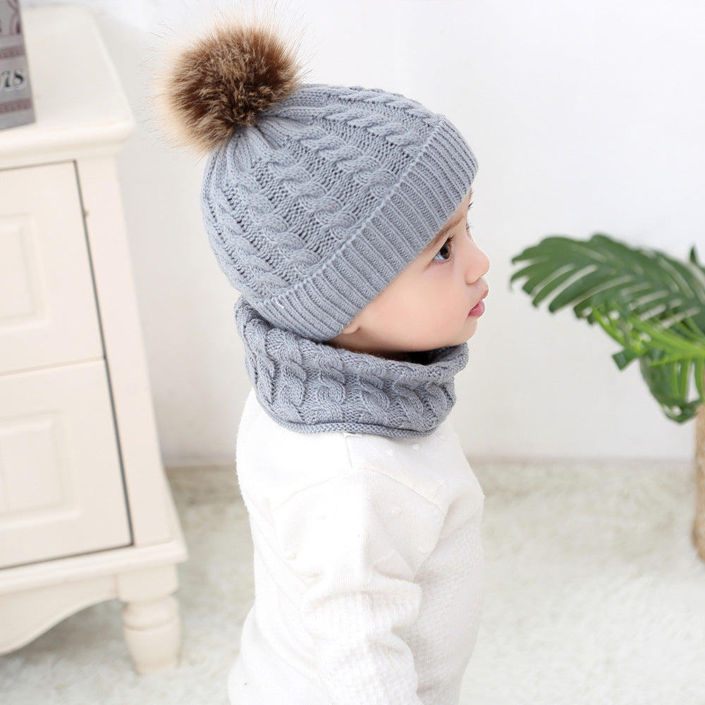 Baby Warm Woolen Cap Toddler Hat Baby Girls Boys Winter Warm Knitted Wool