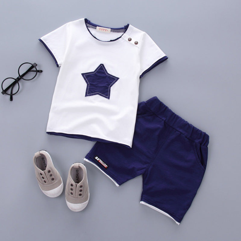 Boys' Summer Short-sleeved Suit Baby Clothes For Months