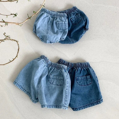 Denim Baby Shorts – Casual Summer Cotton Pants for Boys & Girls | 0-24 Months