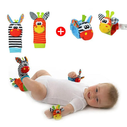 0-24 Months Baby Rattles Soft Plush Toys | Foot & Wrist Set for Newborns