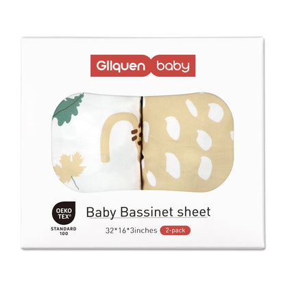 Gllquen Baby Bassinet Sheet 2pack Fitted Cradle Mattress Sheets Breathable Elastic Travel Crib Sheets For Boy Girls