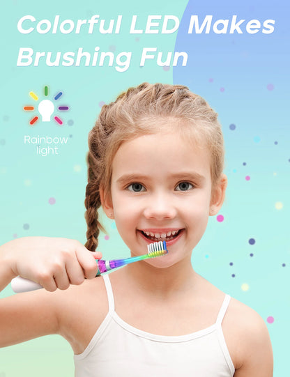 SEAGO Sonic Electric Toothbrush Kids Battery Cartoon with Colorful LED Waterproof Soft Oral Hygiene Massage Teeth Care SG977