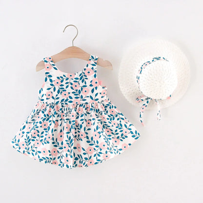 Floral Baby Girl Dress - Casual A-Line Cotton Polyester