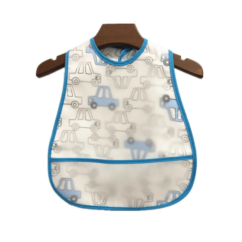 2023New Cartoon Pattern EVA Waterproof Pocket Lunch Feeding Bibs Adjustable Baby Bibs Cute Children Baby Apron Kids Burp Cloths