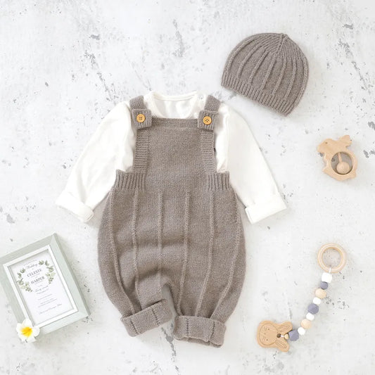 Knitted Baby Rompers – Cozy Sleeveless Jumpsuits | 0-24 Months