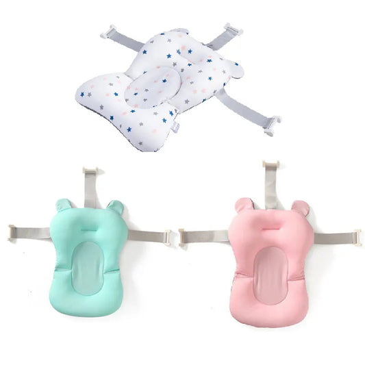 Portable Baby Bathtub Pad Ajustable Bath Tub Shower Cushion Newborn Support Seat Mat Foldable Baby Bath Seat Floating Water Pad