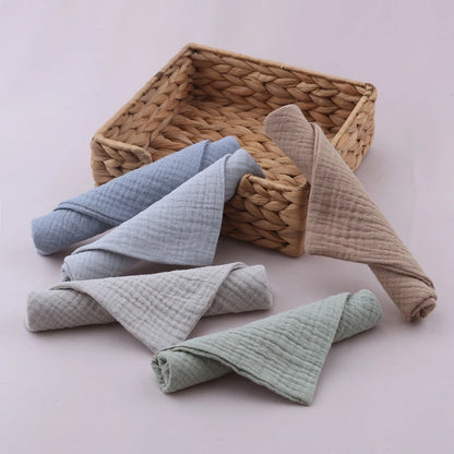 Soft Absorbent Cotton Baby Towels | 5PCS Set for Bathing & Feeding