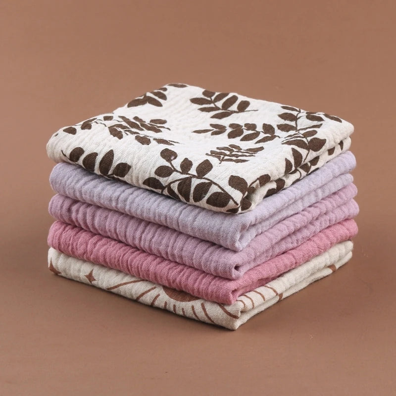 Soft Absorbent Cotton Baby Towels | 5PCS Set for Bathing & Feeding