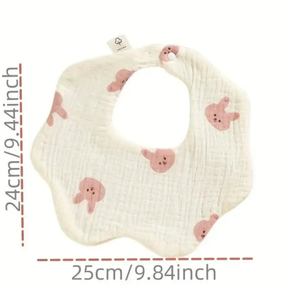 3PCS Cotton Gauze Baby Feeding Bibs Summer Soft Petal Infants Print Saliva Towel Newborn Toddler Burp Cloth Kids Bib