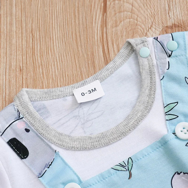 Newborn Baby Clothes Girl Boy koala print Jumpsuit Summer Short Sleeve Romper 0-18 Month Infant Toddler Pajamas One Piece Outfit