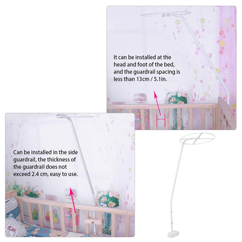 Net Stand for Mosquito Netting Hanging Bed Net Holder Stand for Baby Kids Room Mosquito Bar Frame Palace-Style Crib