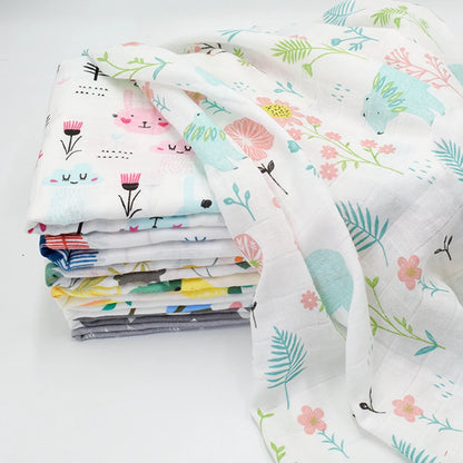 Soft 100% Cotton Baby Swaddle Blanket | Muslin Newborn Wrap