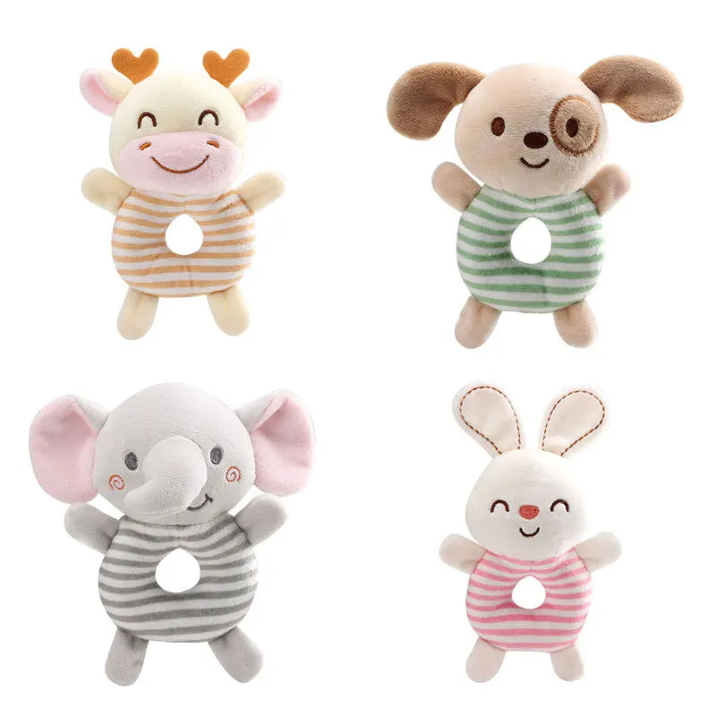 New Baby Rattle Toys Cartoon Animals Plush Infant Hand Ring Bed Toys for Newborn 0-24 Months Toddler Early Educational Toy