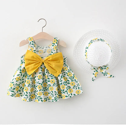 Floral Baby Girl Dress - Casual A-Line Cotton Polyester