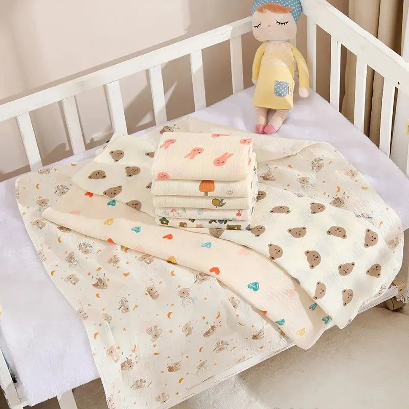 80x80cm Baby Receive Blanket for Newborn Cotton Muslin Swaddle Blanket Bedding Infant Bath Towel Baby Items Mother Kids