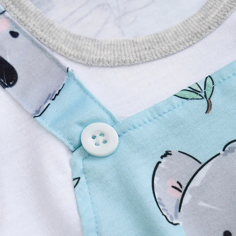 Newborn Baby Clothes Girl Boy koala print Jumpsuit Summer Short Sleeve Romper 0-18 Month Infant Toddler Pajamas One Piece Outfit