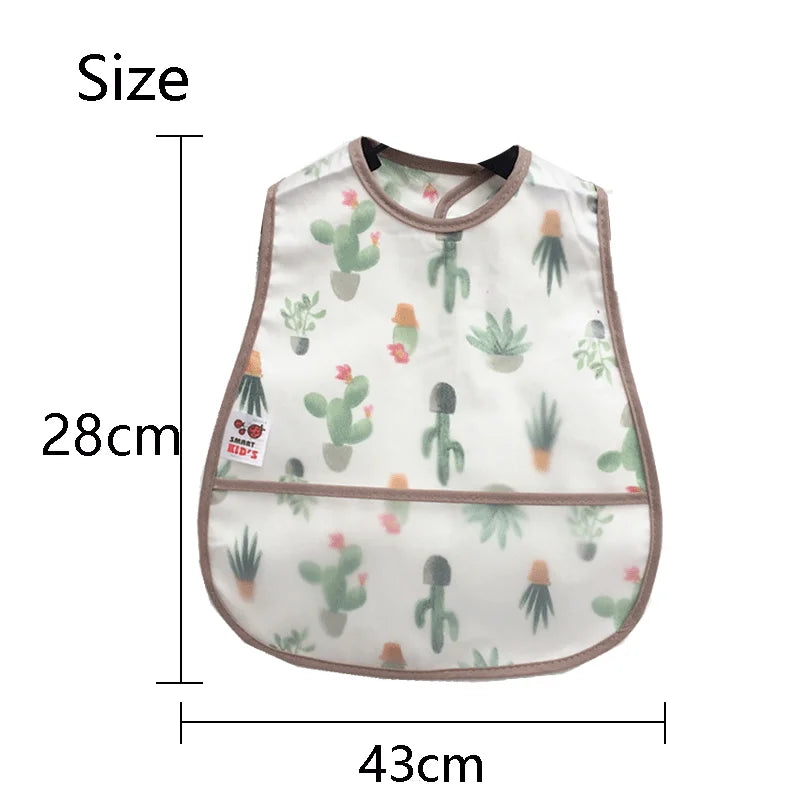 2023New Cartoon Pattern EVA Waterproof Pocket Lunch Feeding Bibs Adjustable Baby Bibs Cute Children Baby Apron Kids Burp Cloths