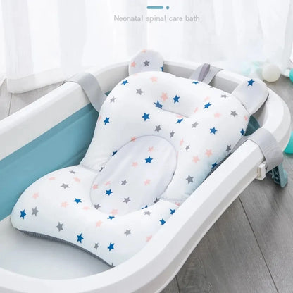 Portable Baby Bathtub Pad Ajustable Bath Tub Shower Cushion Newborn Support Seat Mat Foldable Baby Bath Seat Floating Water Pad