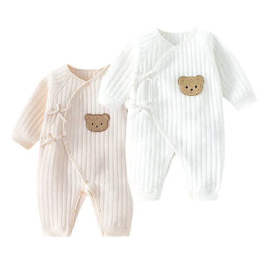 Thickened Cotton Bodysuit for Newborns – Ideal for Spring & Autumn