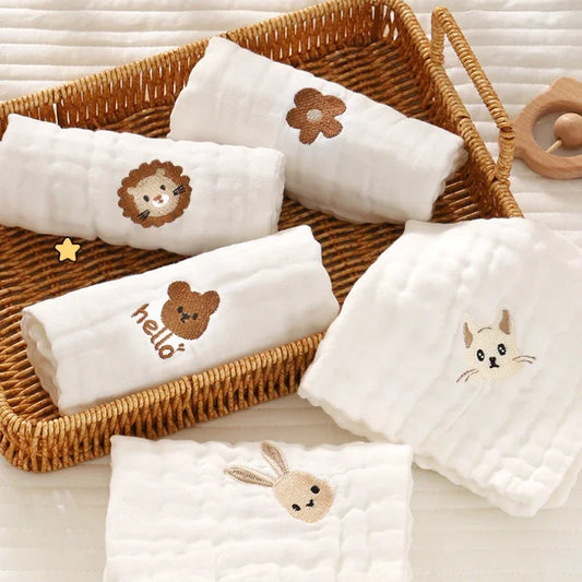 6-Layer Cotton Baby Saliva Towels | Soft & Absorbent