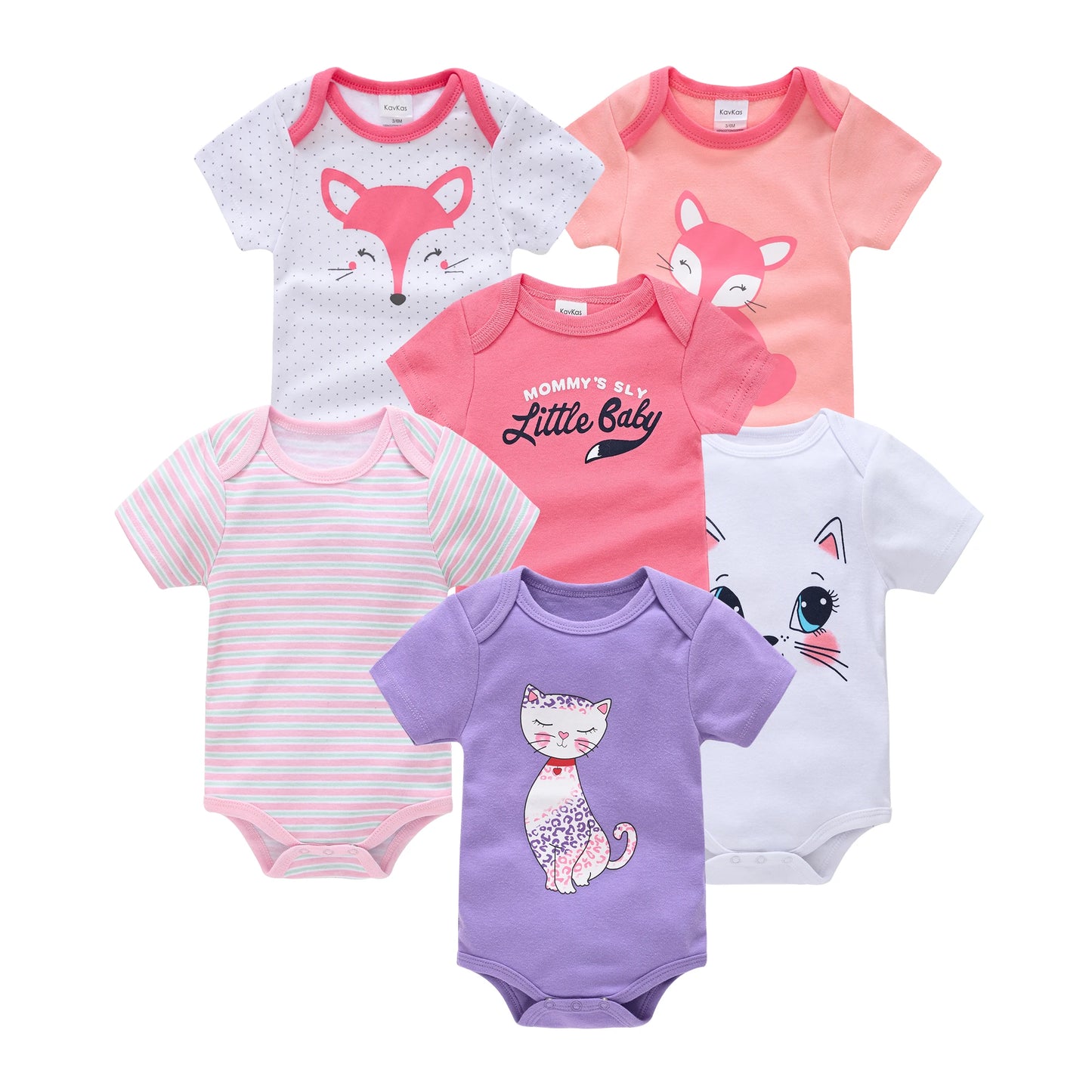 3-6 Pcs Cotton Short Sleeve Baby Bodysuits – Perfect for Newborns