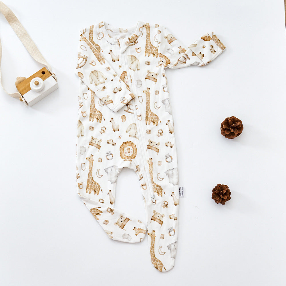 Baby Bamboo Cotton Pajamas Home Clothes Baby Jumpsuit