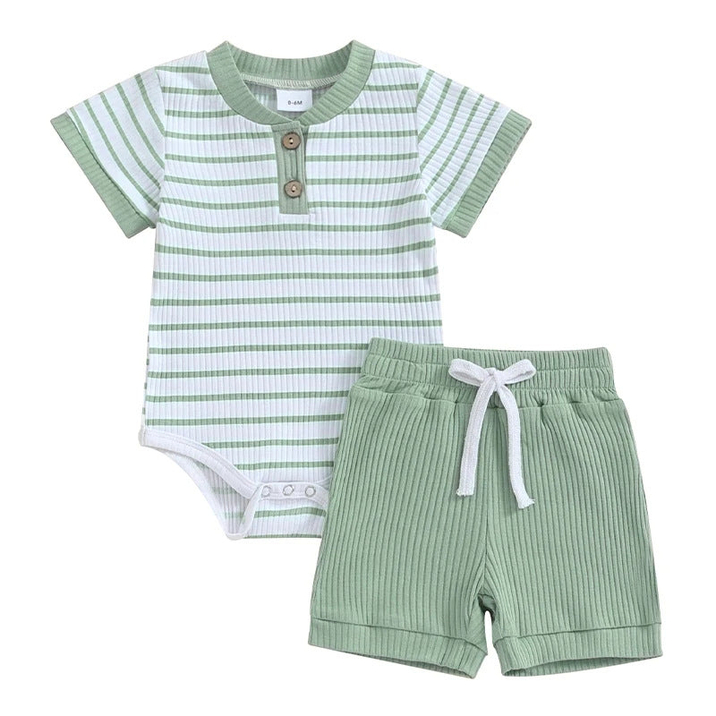 Baby Jumpsuit Short Sleeve Toddler Jumpsuit Romper Shorts Suit